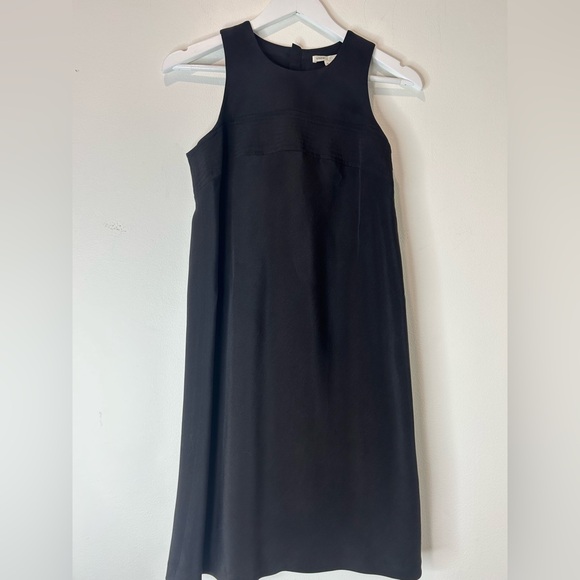 Vince Dresses & Skirts - VINCE - Black 100% Silk Sheath Button Down Back Sleeveless Dress Size 4